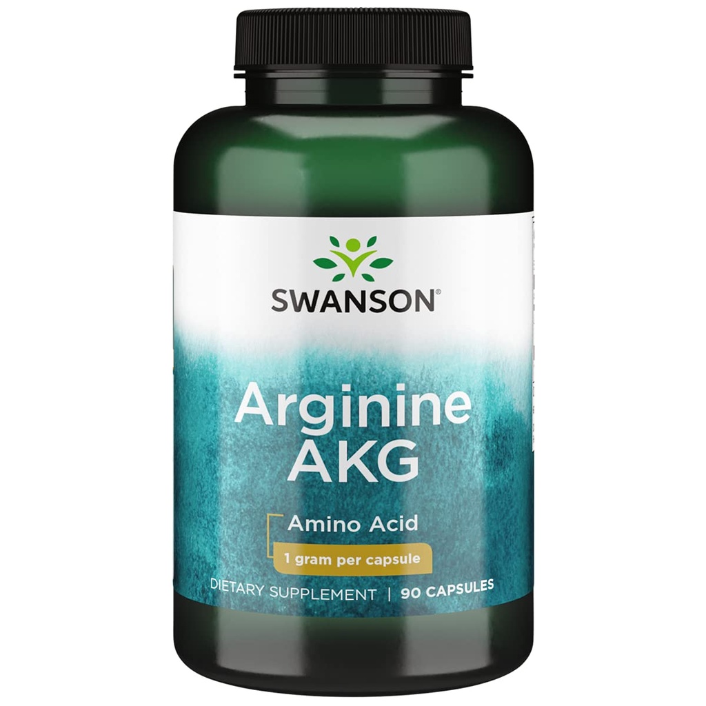 Swanson 氨基酸 最大强度 Arginine Akg 氮氧化物增强剂 1000毫克 90卡普尔
