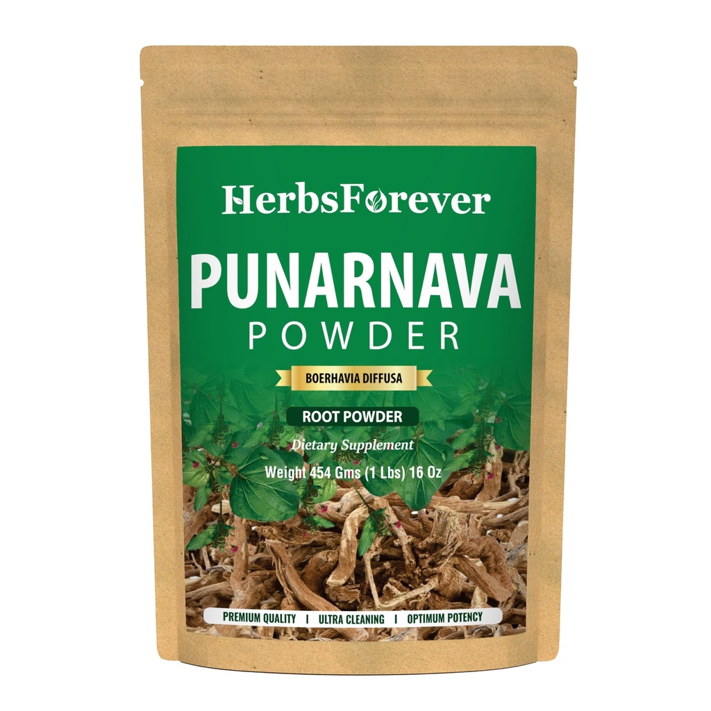 HerbsForever Punarnava 粉末 | Boerhaavia Diffusa | Ayurvedic 草药补充 |支持总体健康 | Non-GMO, Vegan | 454 GMS