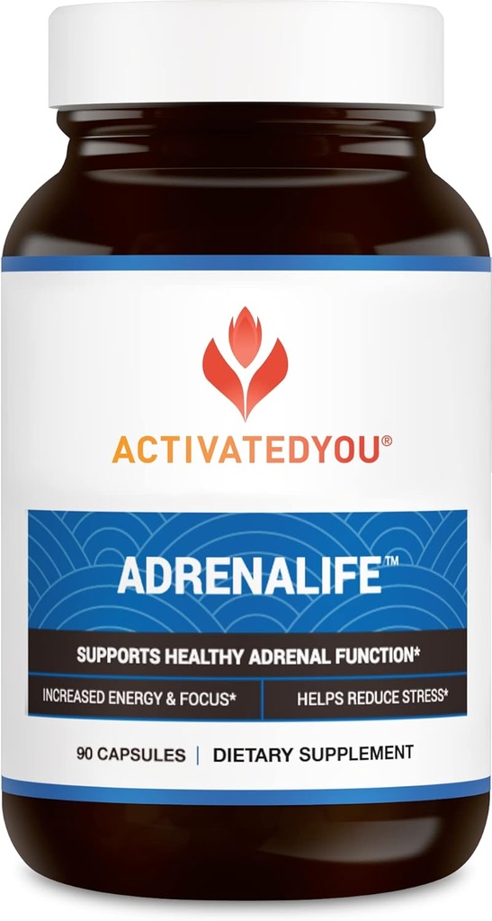 《ActIVTEDY YOU ADRENALLIF-平静和放松 肾上腺支持补充剂》,用于减轻压力、安眠和聚焦能量w/Magesium,维生素B12, & Rhodiola Rosea 提取(90 Capsules)