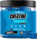 Creatine Monohydrate Gummys for Men and Women 5g of Creatine Monohydrate per service - 帮助增强力量和构建肌肉,Sugar Free,Vegan,蓝莓火焰,120 Counter