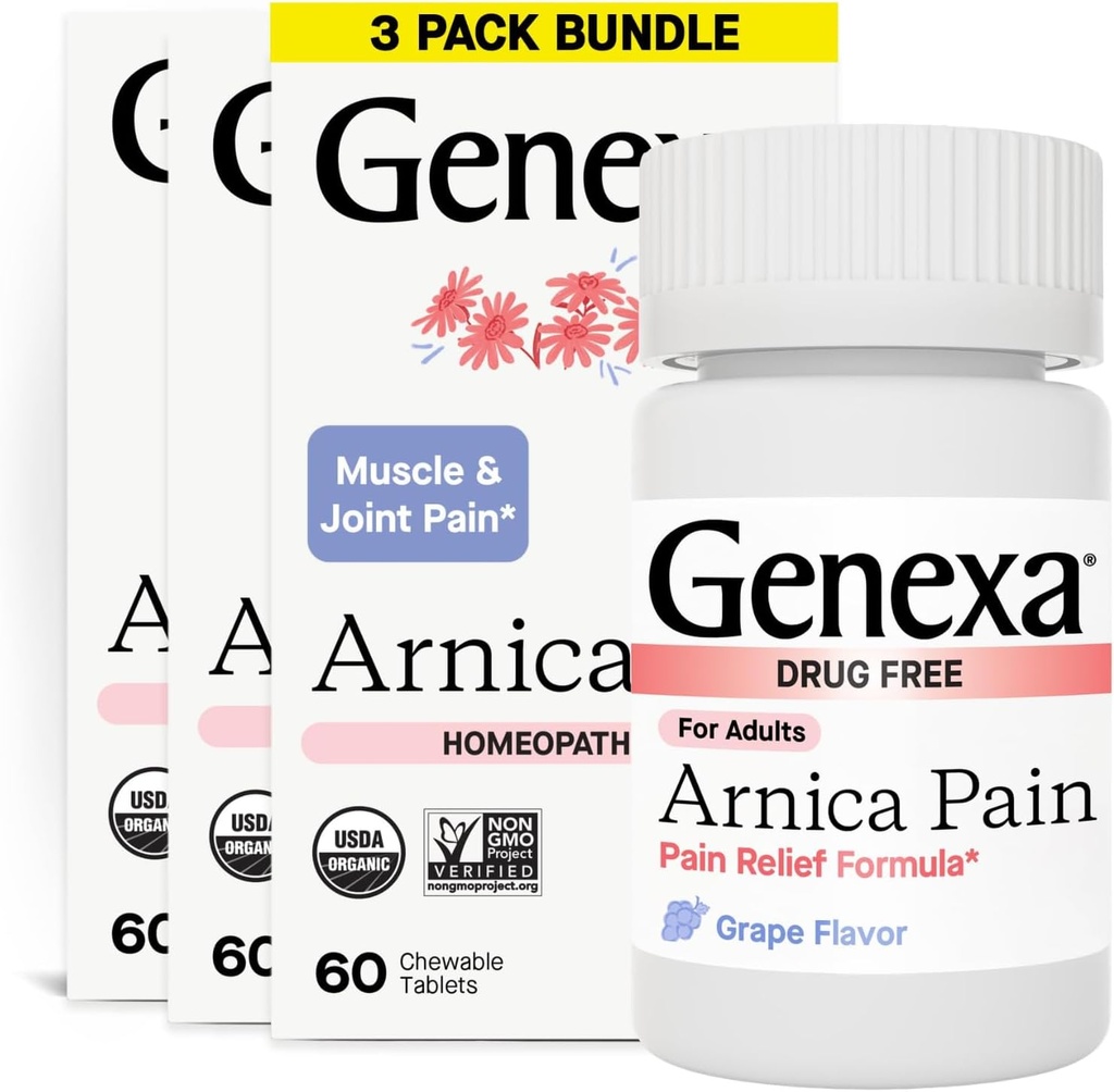 Genexa Arnica 止痛药片 减痛药片 减痛药片 止痛药片 止痛药片 止痛药片 止痛药片(3包)
