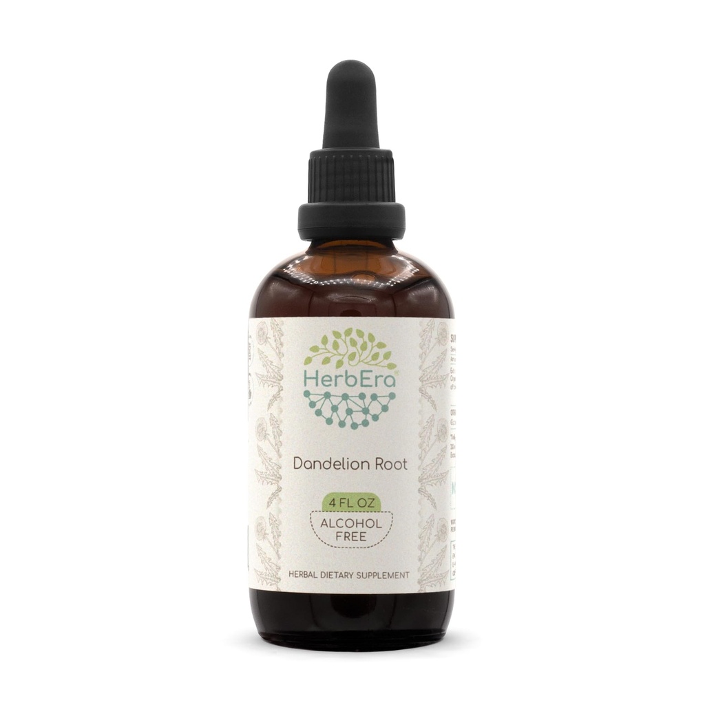 HerbEra Dandelion Root B120 无酒精草药萃取丁酸,超集中的Dandelion (Taraxacum Officinale) 干根(4 fl oz)
