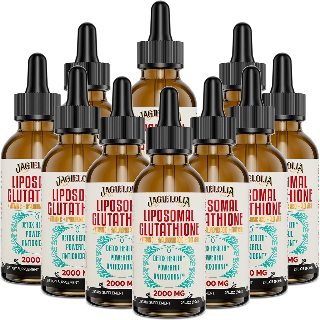 Liposomal Glutathione Liquid 2000MG – 女性和男性抗氧化剂解毒补充剂,老化防御,肝功能和能量,含Hyaluronic Acid + Aloe Vera + Vitamin C, Natural & Vegan, 20 FL.OZ