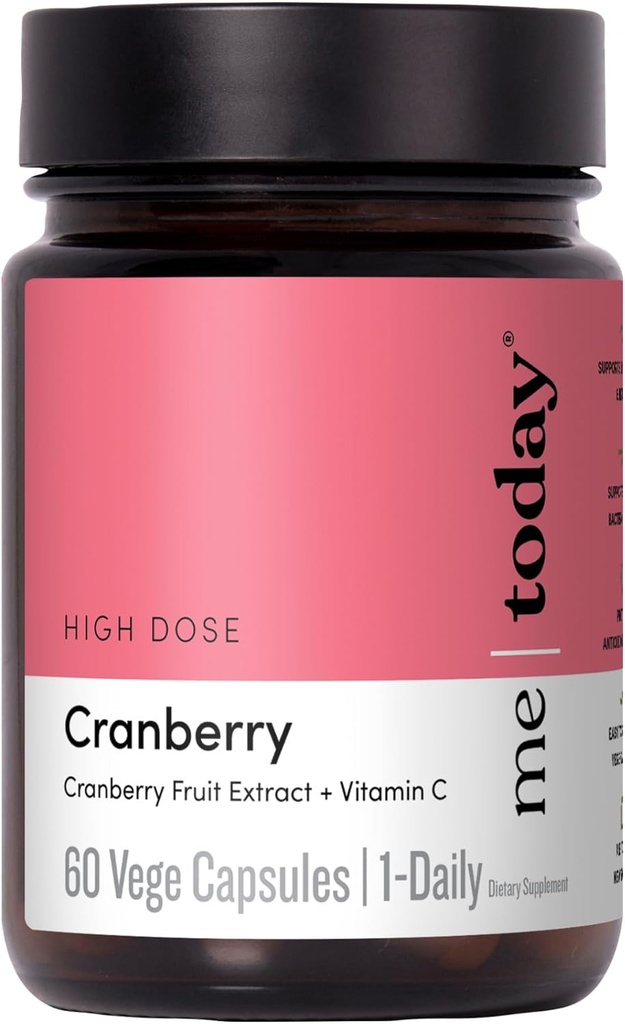 今天的我Cranberry 30,000 mg 配有维生素C – 尿液Tract 健康支持,Immune Boost,Vegan 补充剂 – 女性和男性高概率的Cranberry药丸,60种服务
