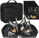 旅行珠宝组织者案, Jewelry Bags 珠宝存储簿 Binder 带有 Clear Zipper Velvet 邮袋用于旅行, Earrings, Rings, Necklace, Bracelet 等