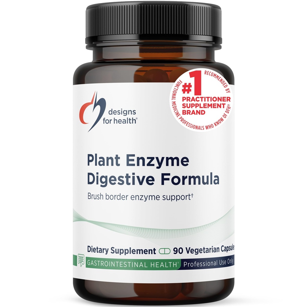 健康植物酶消化法的设计 - 蔬菜消化酶补充剂 - 与Hemicellulase, Protease + More - 可能支持偶发气体 + Bloating (90 Capsules)