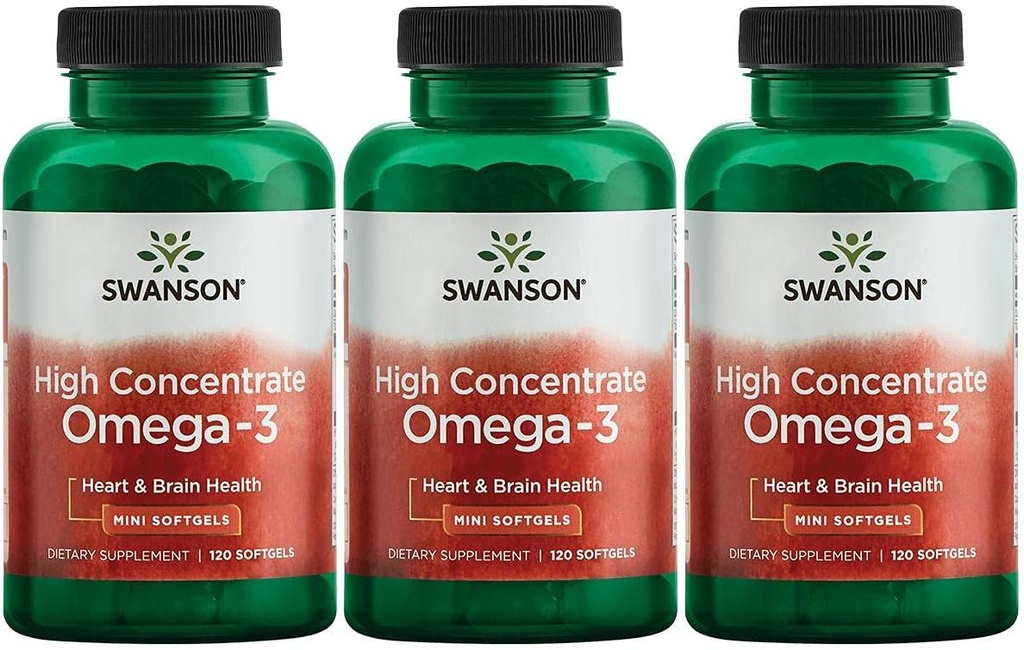 Swanson 高度集中 Omega-3 鱼油 -- -- 基本脂肪酸 -- -- (120软胶,每件680毫克)