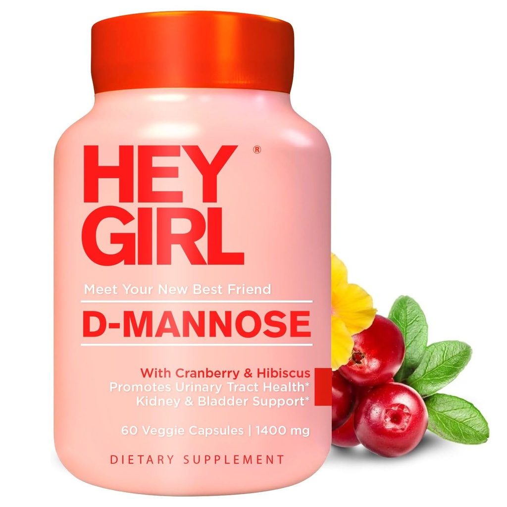 D Mannose Capsules - 快动作 UTI 补编 - 清洁和氟化不纯 - 天然D-Mannose Powder, Cranberry, Hibiscus & Dandelion - 女性的Cranberry替代品 60 Capsules