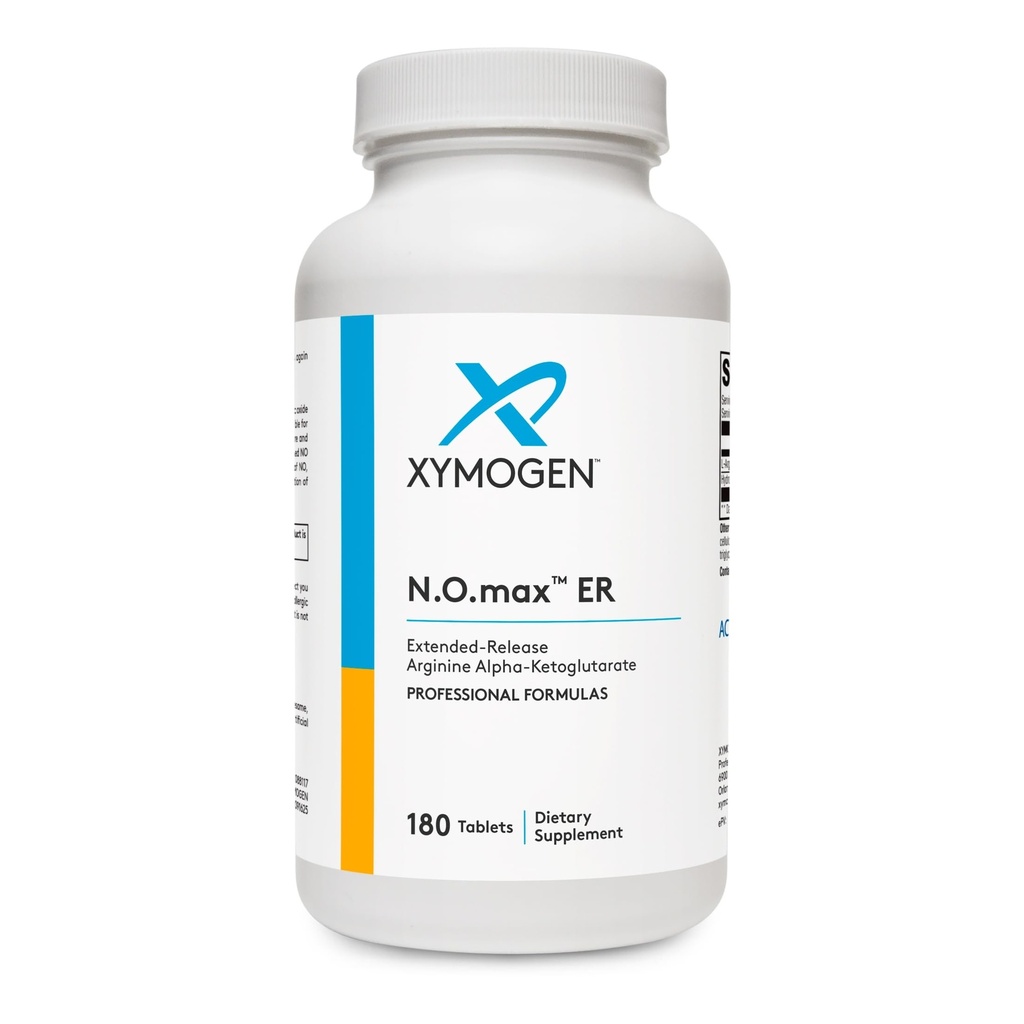 XYMOGEN N.O.max ER - 扩展-释放氮氧化物前体Arginine Alpha-Ketoglutarate 支持心血管健康 - 优化肌肉功能+适应运动(180卡)