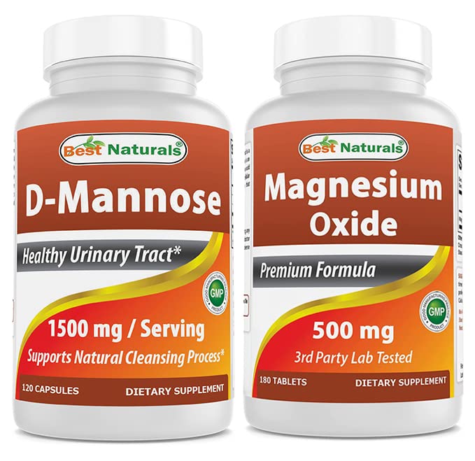 最佳自然剂 D-Mannose 1500毫克和氧化镁 500毫克