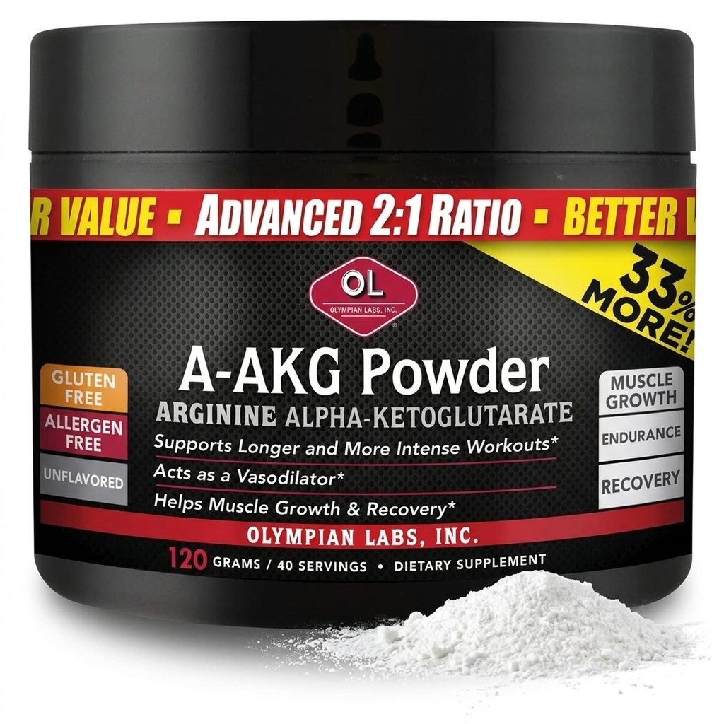 Olympic Labs PSN A-AKG 男子健康,能量和运动营养性能粉,40-3g 服务,120 Gram Jar
