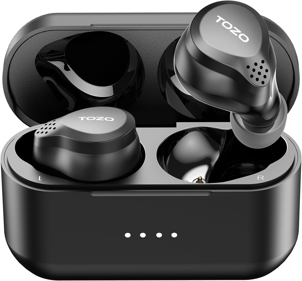 TOZO 新NC7全功能混合活动噪声 取消无线耳机 蓝牙 5.3 带Ultra Long 72H Playtime,内耳检测,App自定义,immersive Sound Deep Bass耳机的耳机