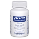 纯封装 Alpha Lipoic Acid 400 mg QQ ALA 肝脏支持、抗氧化剂、神经和心血管健康、自由基和碳水化合物支持补充* 60 Capsules