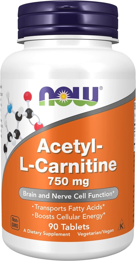 现在食品 乙酰-L-Carnitine 750毫克 - 90 片剂