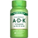 大自然的真人维生素ADK → 60 Softgels → Vitamin A, D3, K1 & K2 → Non-GMO & Gluten Free 补充品