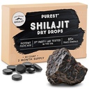 纯喜马拉雅Shilajit干燥液,100%纯天然Shilajit,A级,Max Potency 85+ 清洁跟踪矿物和富尔维酸,能源、代谢和免疫支持男女补充(60个标签)