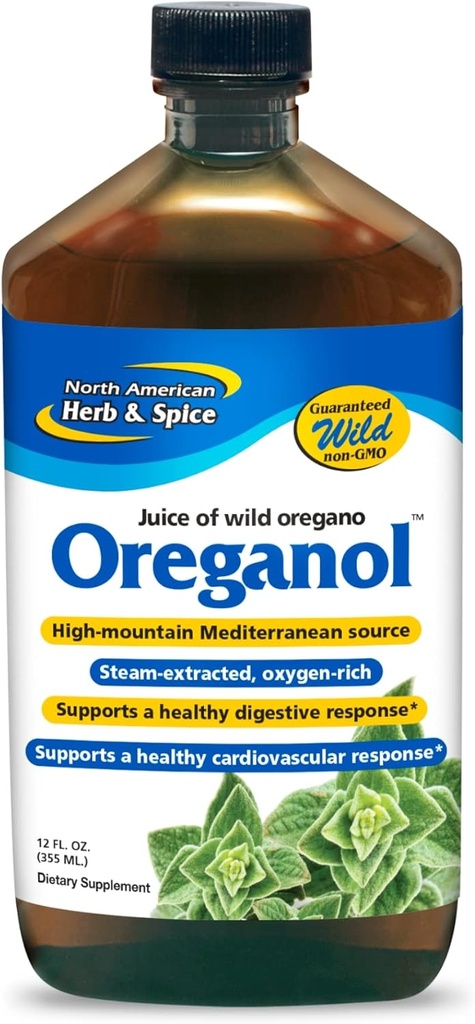 北美HERB & SPICE OREGANOL P73 Juice - 12 fl oz, pack of 5 - 野生OREGANO OIL - 心与消化健康 - 肾,Pancreas & Liver支持 - 非GMO - 865 总服务量