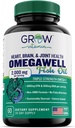 生长维生素三强Omega 3 鱼油,800 mg EPA 600 DHA 心脏,脑和免疫支持,可抑制三强,可持续来源-小型软胶-30天供应