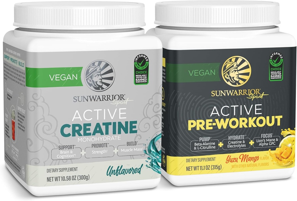 活性预研水合金 水合金 单水合金 火药 套件 QQ Bundle & Save & QQ Non-GMO Soy Dairy Filler & Gluten Free(60 services Unfavored Creatine, 30 services Yuzu Mango PreWout) 水合金