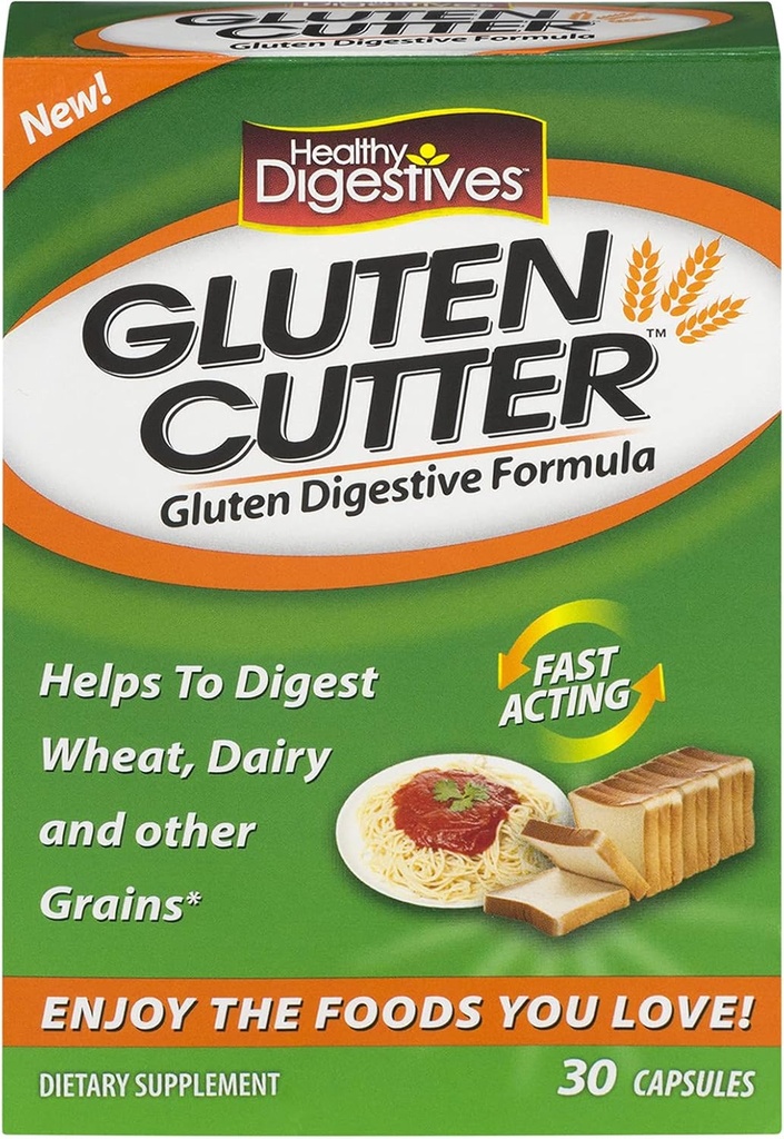 健康自然系统 健康消化器 Gluten Cutter, 60 Capsules(2盒,每盒30个)