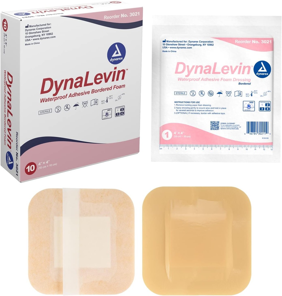 Dynarex Dynalevin 防水粘着泡沫, 10 Counter/4 x 4英寸