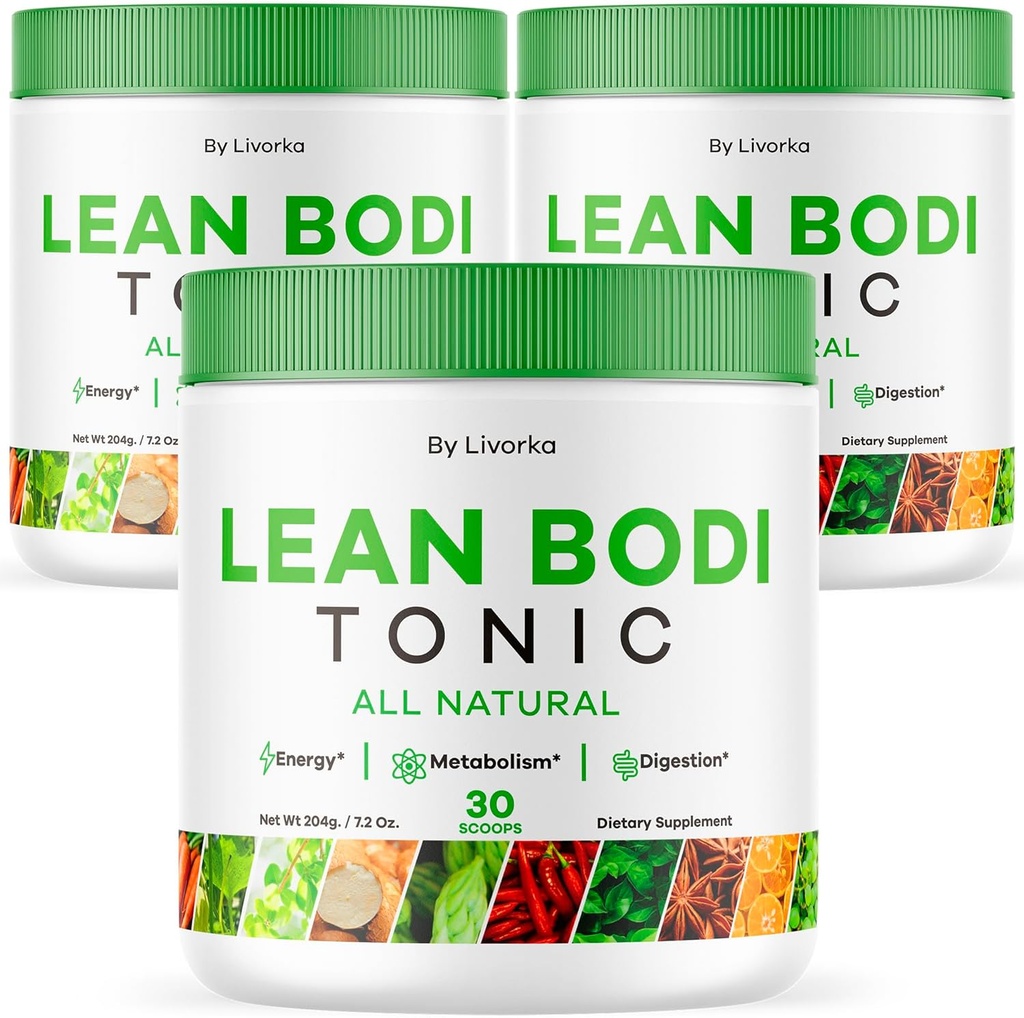 LIVORKA Lean Bodi Tonic,所有天然先进配方粉 -- -- 90种服务(供应3个月) -- -- 包3