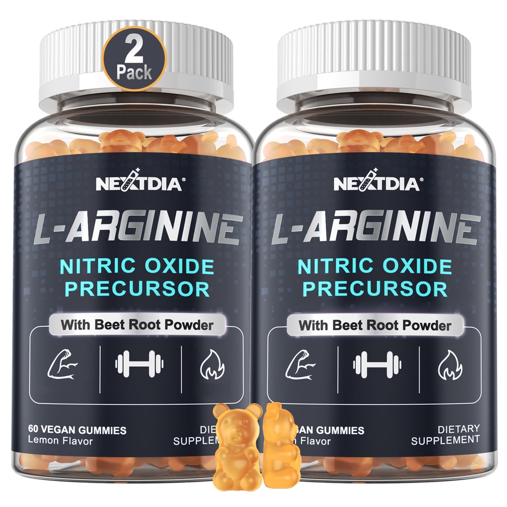 免费糖 L Arginine Nitric Oxide Gummys 1300mg 男女配 L Citrulline, Beet Root, B3 QQ L Arginine L Citrulline 补充 QQ Vegan, 120 Counts