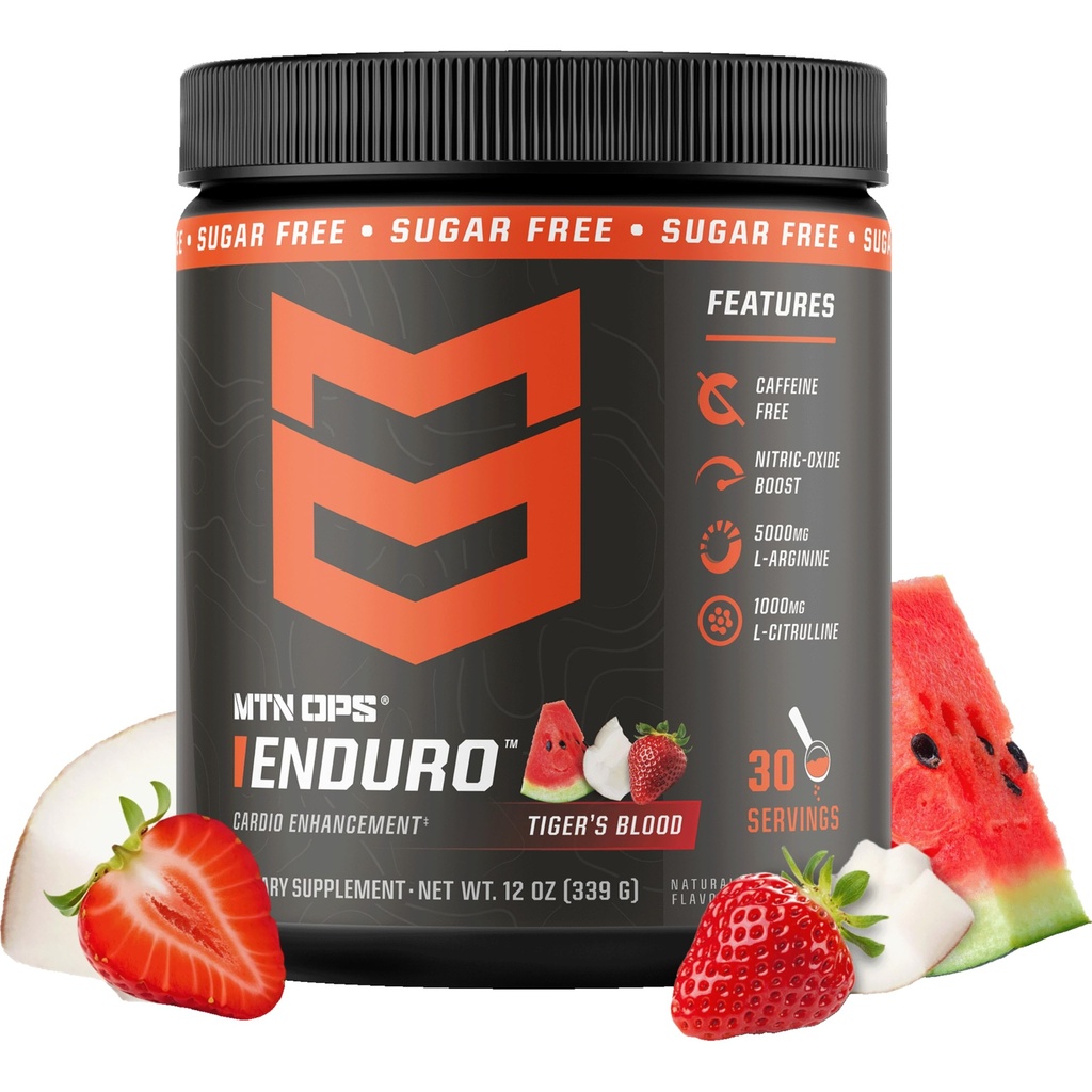 MTN OPS Enduro Nitric Oxide 补充 & 免刺激的前期工作 - 30种服务 - 配以甘油酸镁,甜菜根粉,Niacinamide,L Arginine & L Citrulline - 虎血火焰