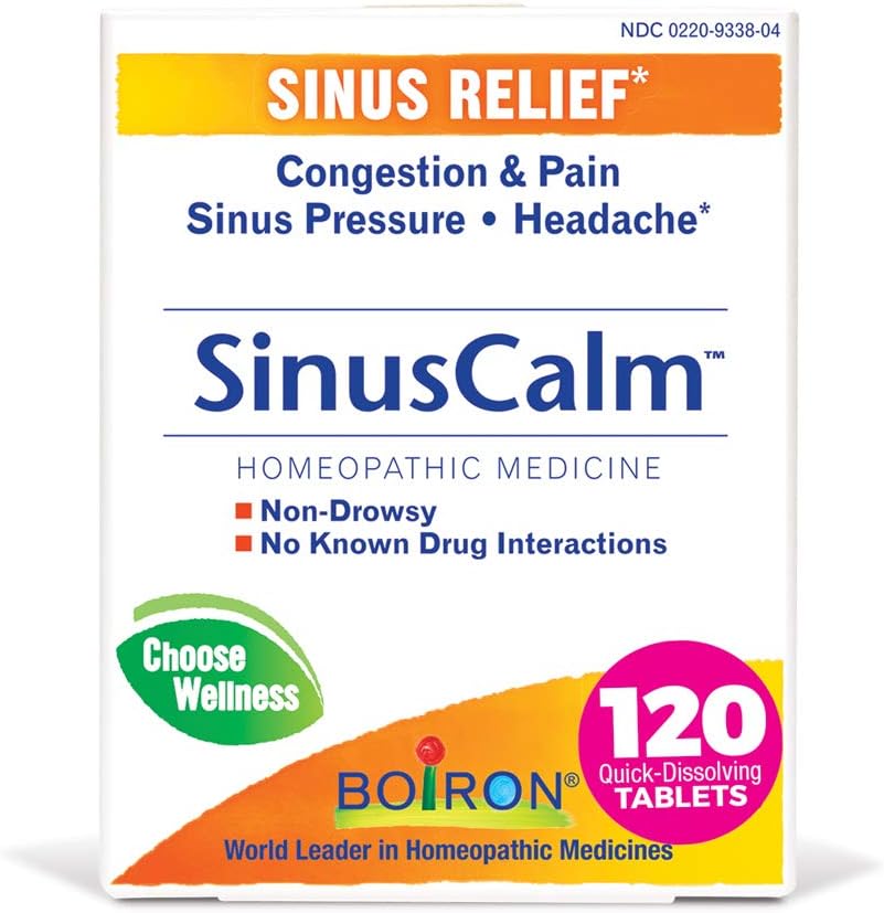Boiron SinusCalm Sinus Pain Relief, Runny Nose, Conception, Sinus 压力,头痛 - 120个计数(包2)