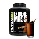 NutraBio Extreme Mass Gainer 蛋白粉,53G 蛋白质,清洁重量,增量肌肉,全谱氨基酸 - 巧克力,6英镑