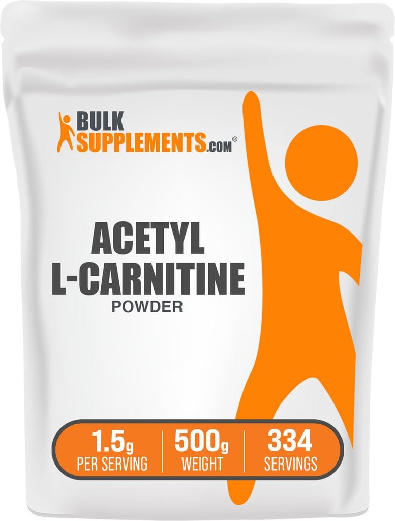 Bulk Assupports.com 乙酰L-卡尼丁粉 - 作为ALCAR HCl,卡尼丁补充剂 - Gluten Free,每服1.5g,500g(1.1磅)(包1)