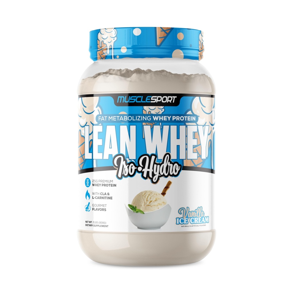 肌肉运动 Lean Whey革命TM 蛋白质粉 - Whey 蛋白质隔热 - 低卡路里, 低碳, 低脂肪, 不可思议的火焰 - 25g 蛋白质/ Scoop(2LB, 香草)
