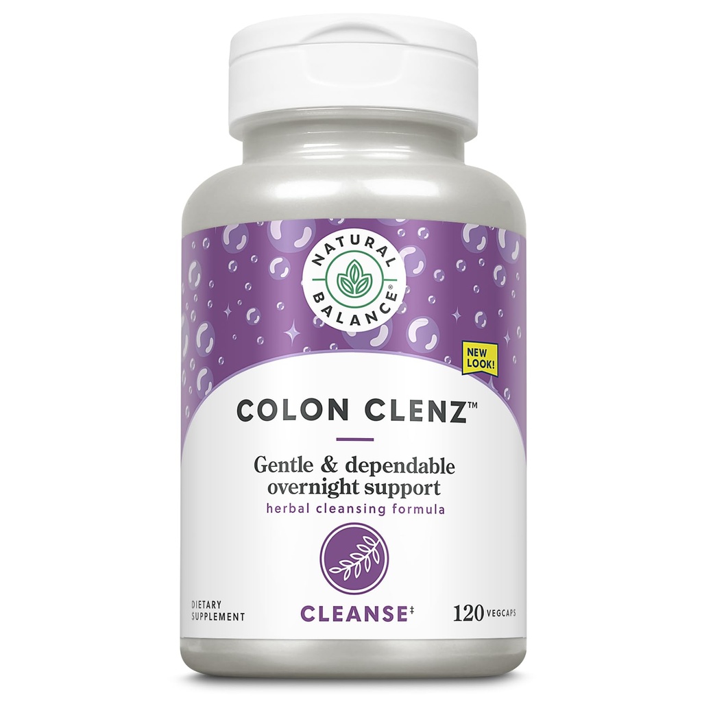 天然平衡Colon Clenz 草药Colon Clean Cleanse、除毒清洁和消化卫生补充剂 -- -- 温柔和可依赖的夜间补充剂 -- -- 60天保障(120名服务员,120名蔬菜)
