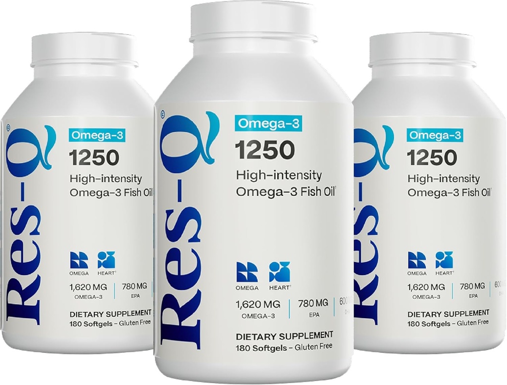 Res-Q 1250 Omega-3 鱼油盖3-Pack