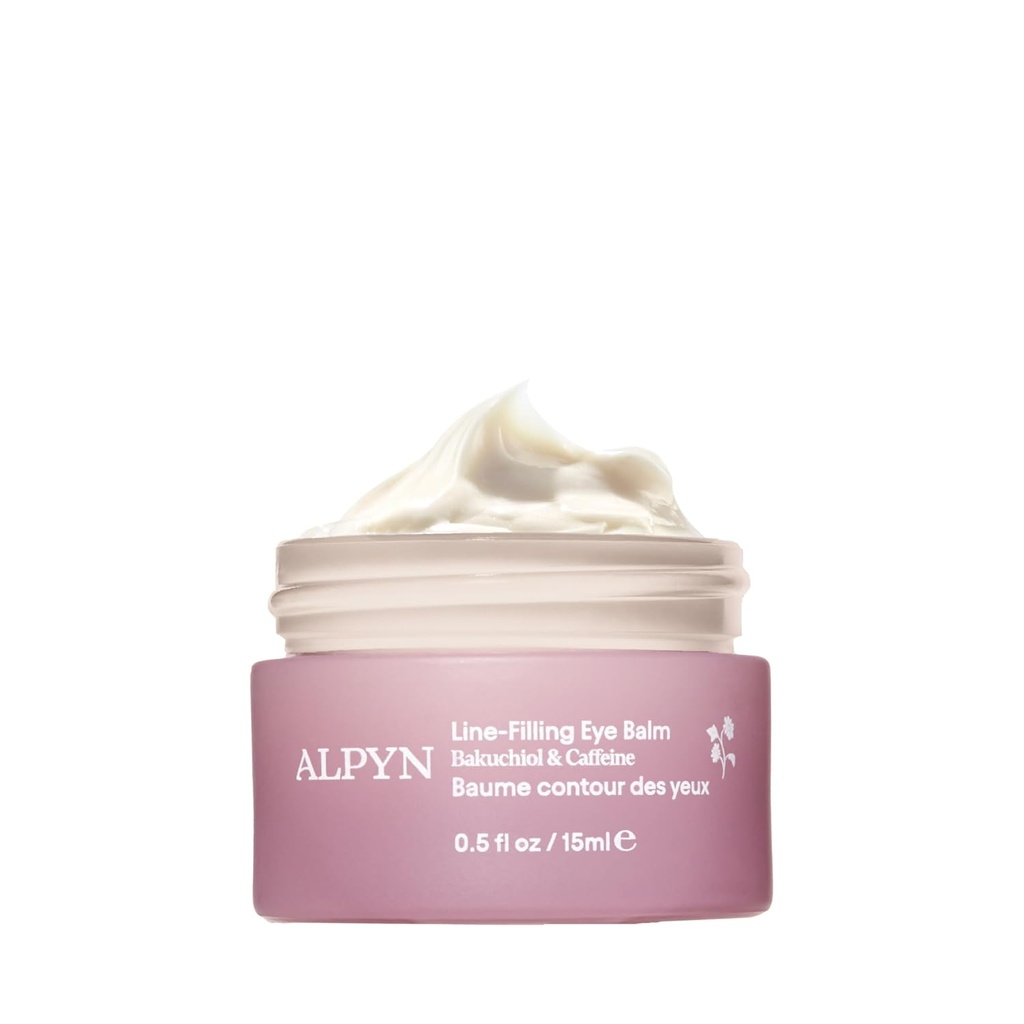 Alpyn Line-Filling Eye Balm with Bakuchiol & Cafeine, 减少细线和皱纹的外观, 最小化 Puffness & 目标黑暗圈的外观, 0. 5 oz / 14 ml