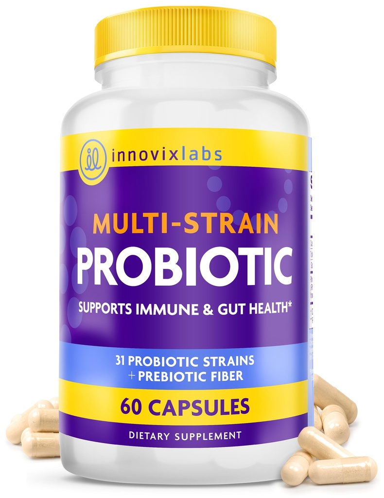 InnovixLabs 妇女和男人的多草原抗生素 -- -- 抗生素补充剂 -- -- 50亿 CMU -- -- 古特健康、免疫支持、消化、酸性乳房杆菌、抗生素和抗生素,60 Capsules