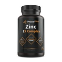 锌与青铜和维生素C的复合物——天然流3X 锌卡诺辛,比斯利茨切拉特,以及奥罗塔特,切拉底铜,胃、皮肤和免疫支持上的易耗,120卡普尔