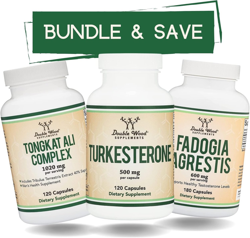 Tongkat Ali、Fadogia Agrestis和Turkesterone Bundle -- -- 男子终极健康辅助装置
