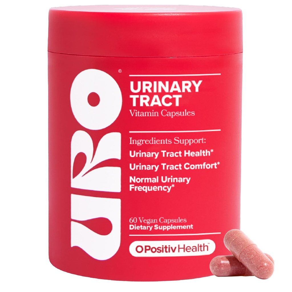 O Positiv URO 尿道切除女性健康补充,60 Counter (Pack of 1) - 尿道支持维生素与Pacran 完整 Cranberry 提取,D-Mannose, & Vitamin C - Vegan & Gluten-Free