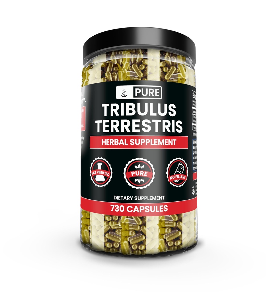 纯原始成份 Tribulus Terrestris, 无镁或水稻填充器, 永远纯, 实验室验证( 730 Capsules)