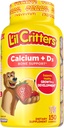 Lil Criters Calcium + D3 儿童每日Gummy 补充品,用于骨骼支持、橙色、草莓和樱桃火焰,150古米