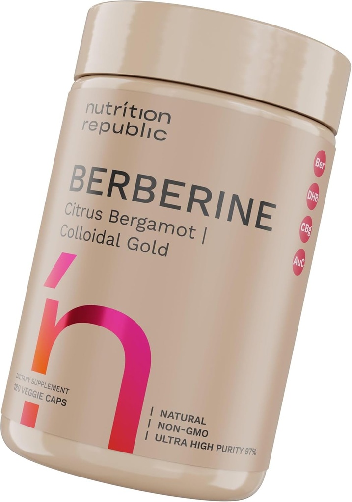 Berberine Supplement 1500mg, 与 Citrus Bergamot 的超高可能性Berberine 综合体, 类合金和Berberine Hcl, 双氢Berberine 补充物