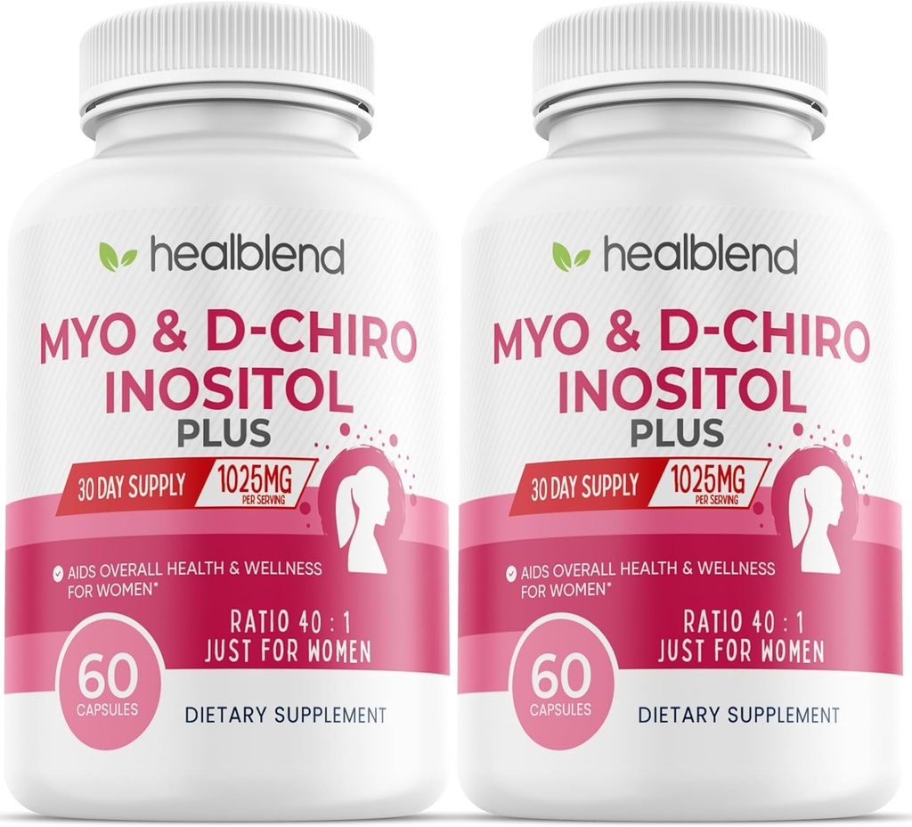 Myo & D-Chiro Inositol Plus 补充混合物、激素平衡、健康排卵和妇女、生育率和妊娠健康全面健康支助(2包)