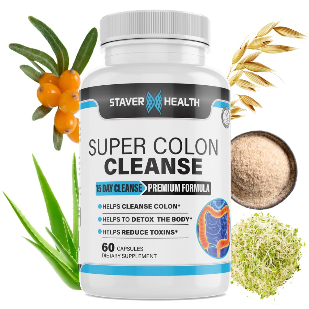 Super Colon Cleanse - 15 Day Cleanse, Colon Cleanse Pills, Colon Cleanser & Detox, Psyllium Husk (英语).