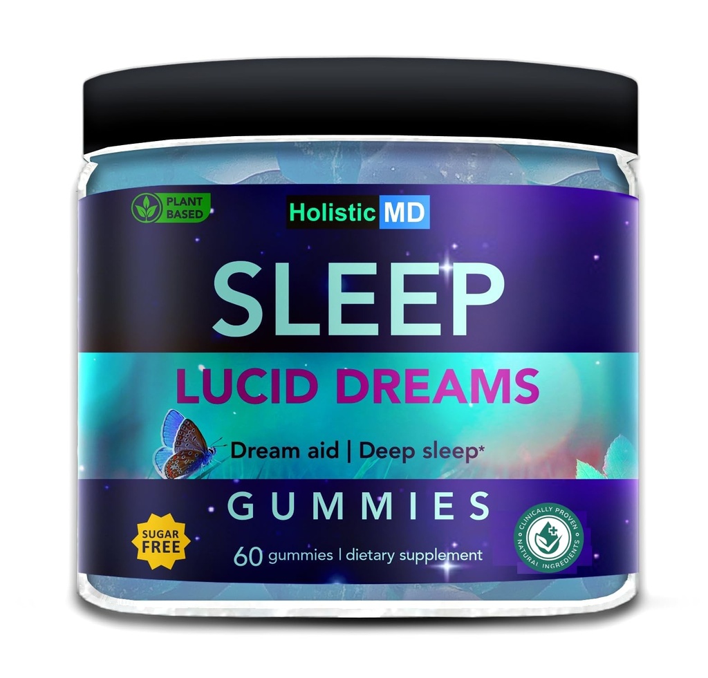 路西德梦深眠 - 穆格沃特草(Mugwort Herb) 5 htp Mucuna Pruriens Choline 补充 - Gummys Sugar Free Vegan 60 cm