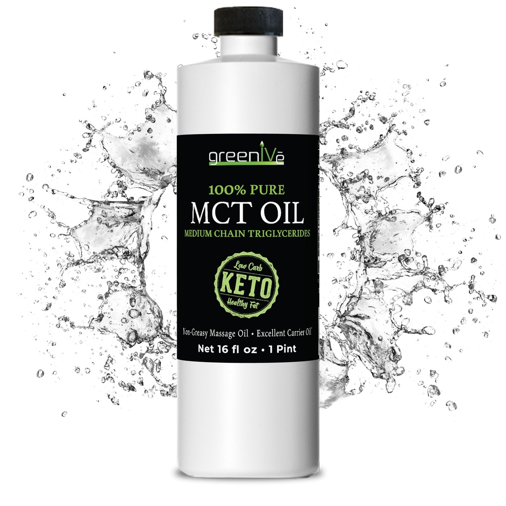 GreenIVe MCT 石油体和心肺燃料 非转基因生物 100%纯 MCT(16 Ounce)
