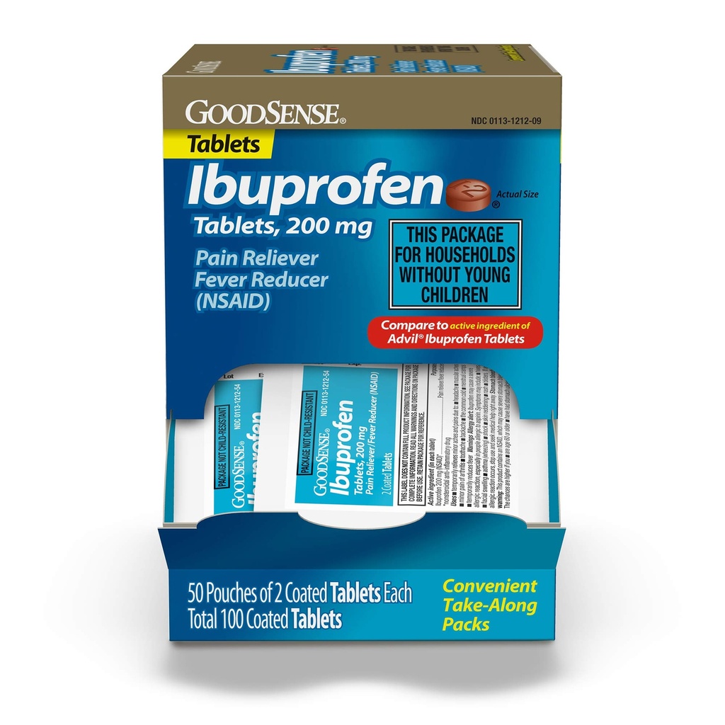 GoodSense Ibuprofen 平板电脑,200毫克,Pain Reliever 和 Fever 减压器,100毫克