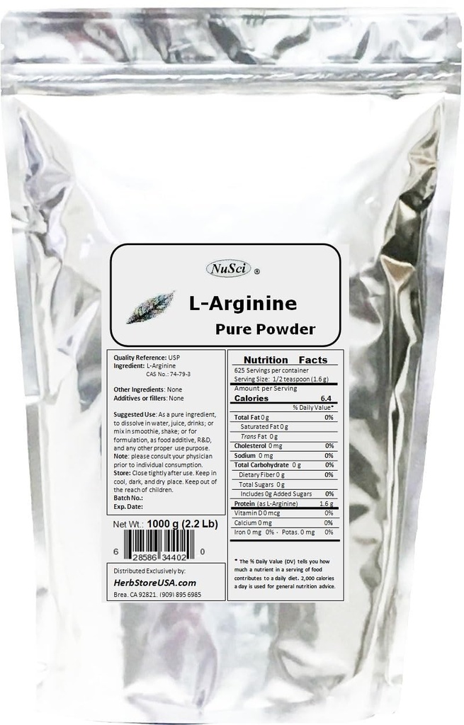 L- Arginine 粉净基表(1 000克(2.2磅))