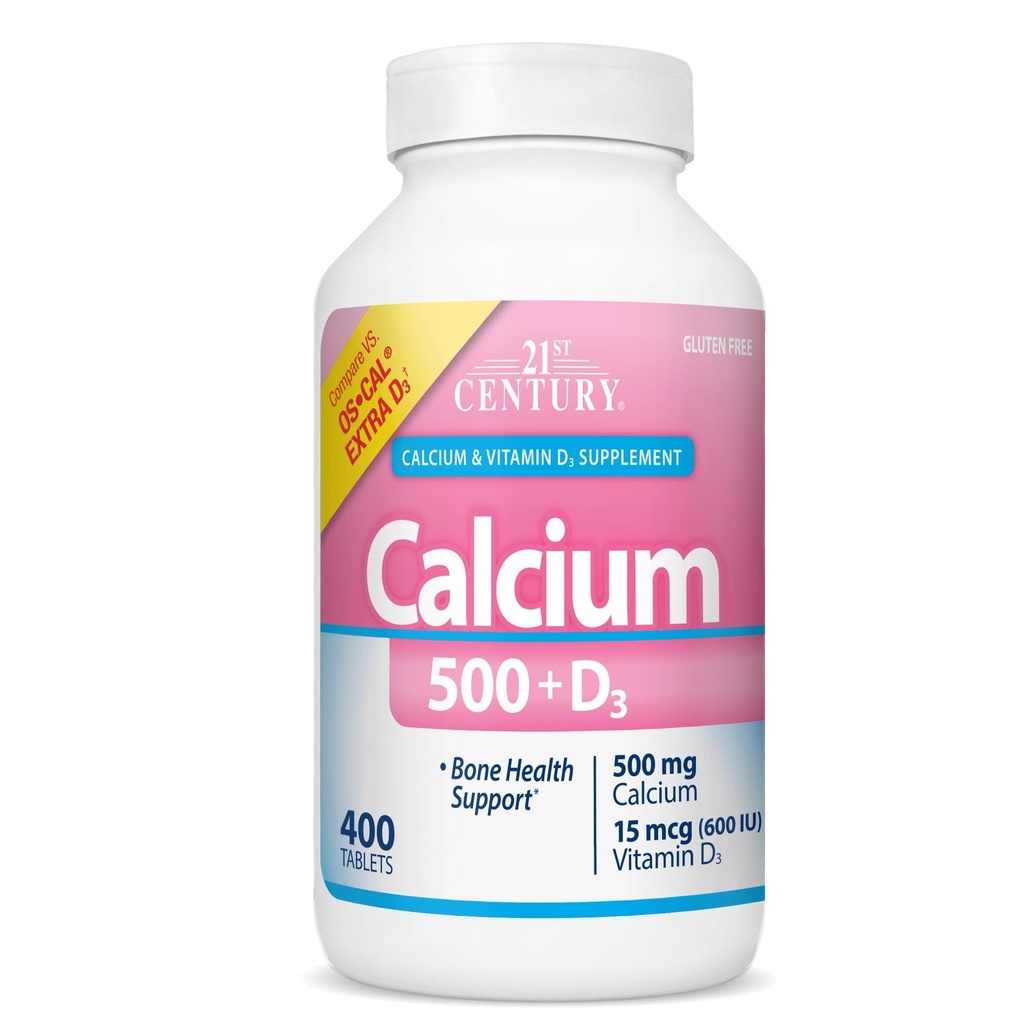 21世纪维生素 Calcium 500 + Extra D caplets, 400 count