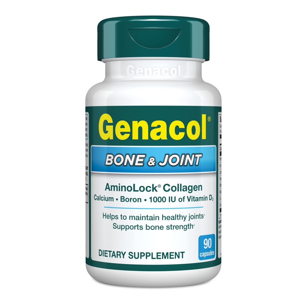 Genacol Bone & Joint – Calcium,维生素D3,Boron & Ultra-Hydrodrolyzed Colagen,健康补充,支持骨强,90 Capsules(30天供应)
